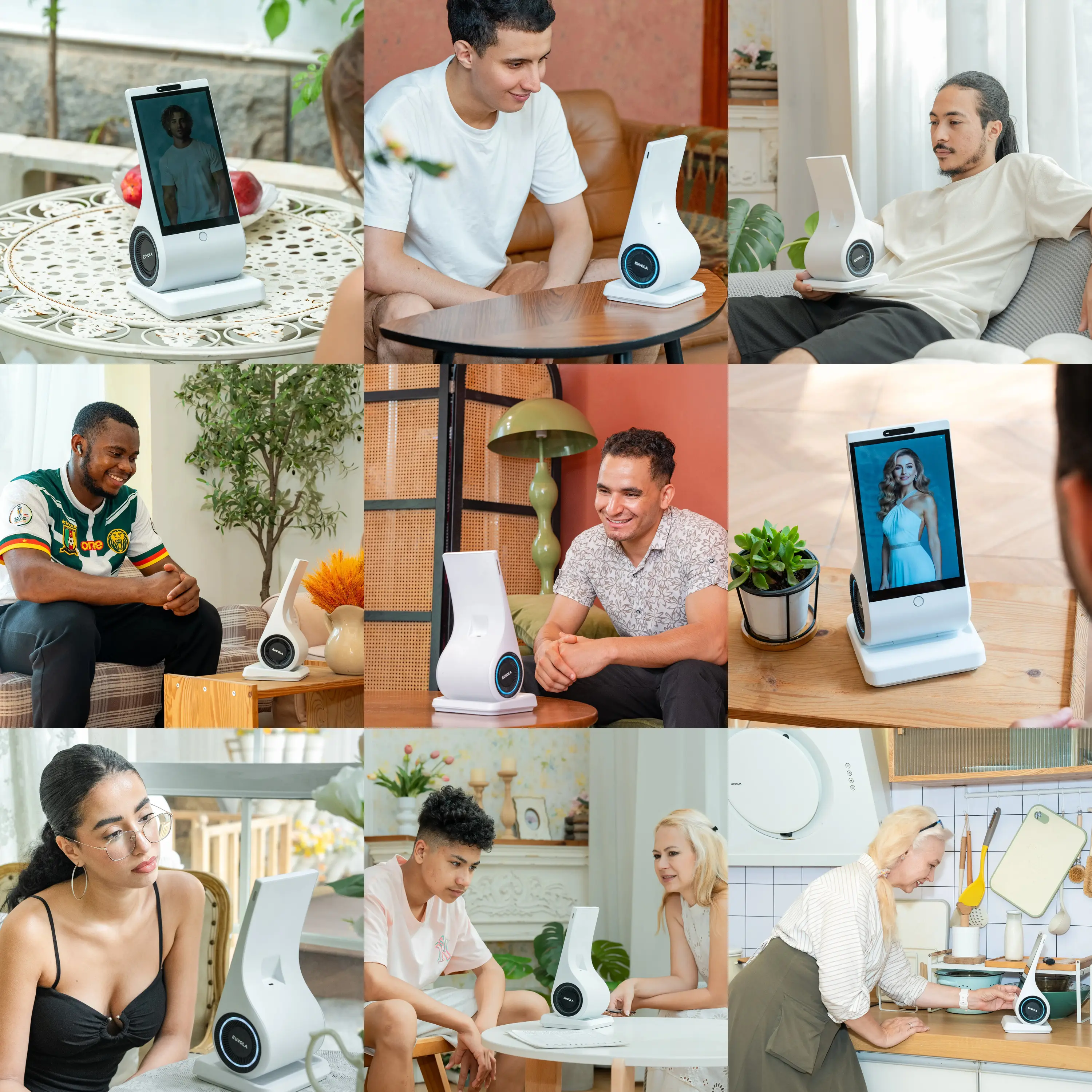 Euvola companion device in various user scenarios